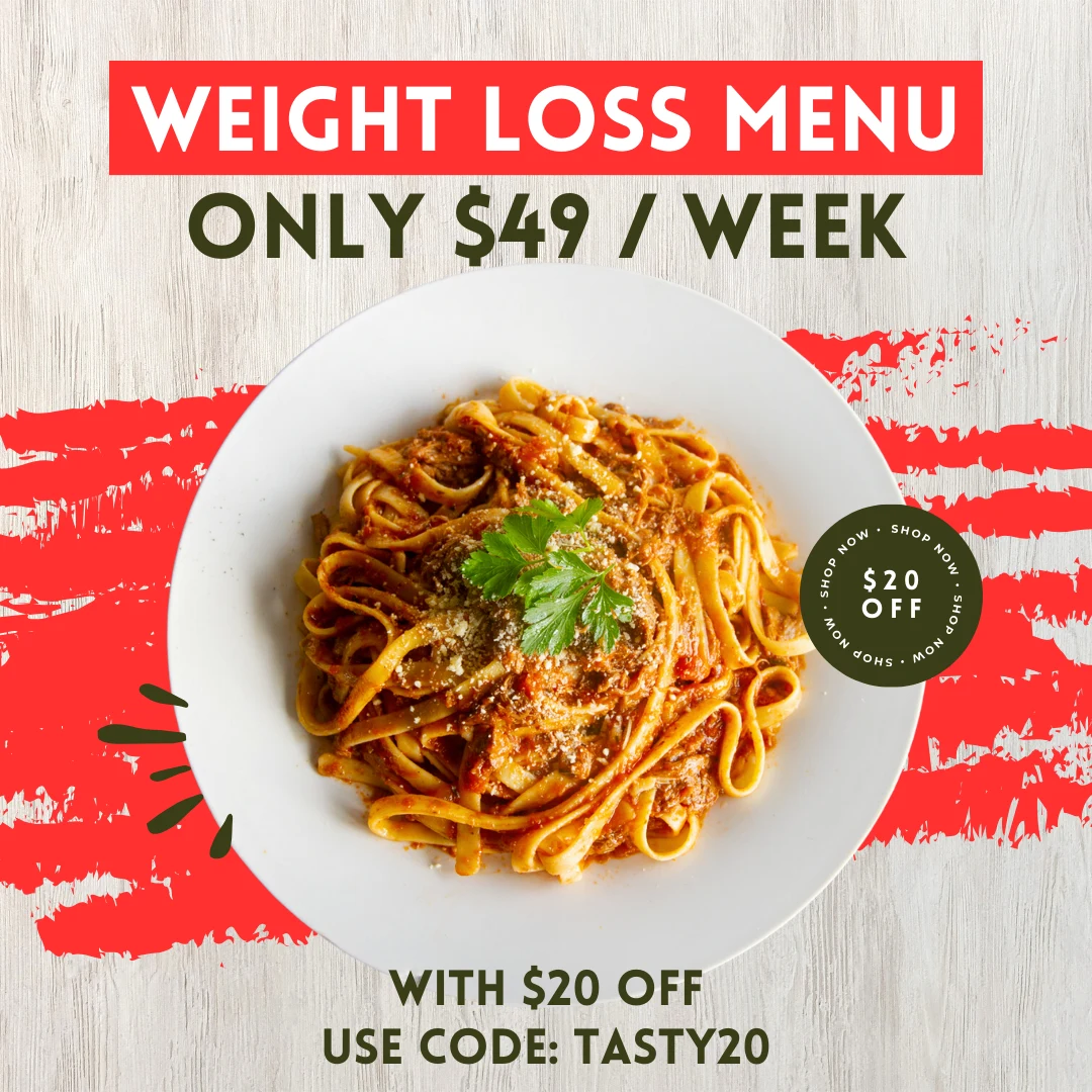 Archived Foober pasta promotion with competing price, discount and weight-loss messages