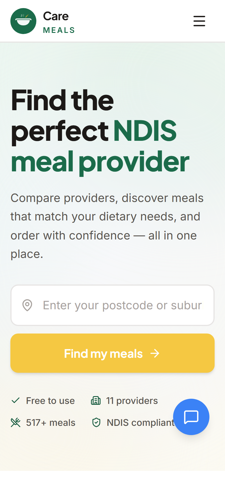 CareMeals — NDIS Meal Provider Marketplace mobile