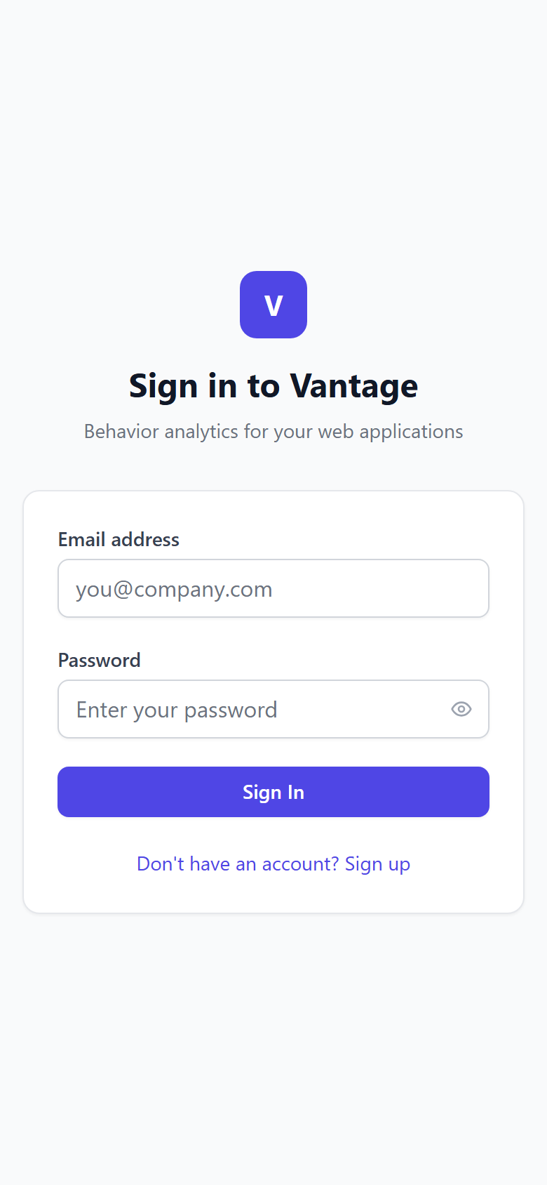 Vantage — Multi-Brand Analytics Dashboard mobile