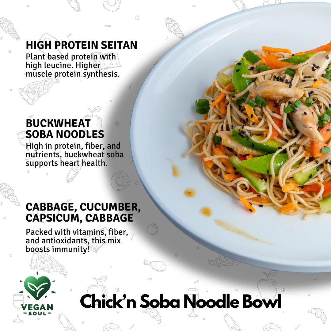 Archived Vegan Soul noodle post with dense ingredient copy, repeated text and a cropped plate